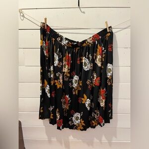 ELOQUII ELEMENTS – Black Floral Pleated Skirt – Size
28